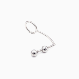 Plug anal cockring acier deux boules Belly Fashion