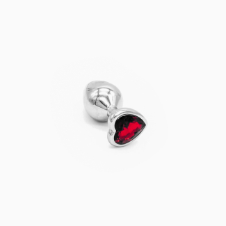 Plug anal aluminium Coeur rouge ou Transparent Belly Fashion