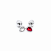 Plug anal aluminium Coeur rouge ou Transparent Belly Fashion