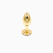 Plug anal aluminium doré bijou pierre rose Belly Fashion