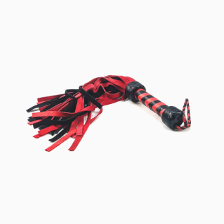 Fouet rouge & noir cuir & nubuck
