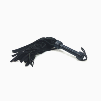 Fouet tressé noir cuir nubuck