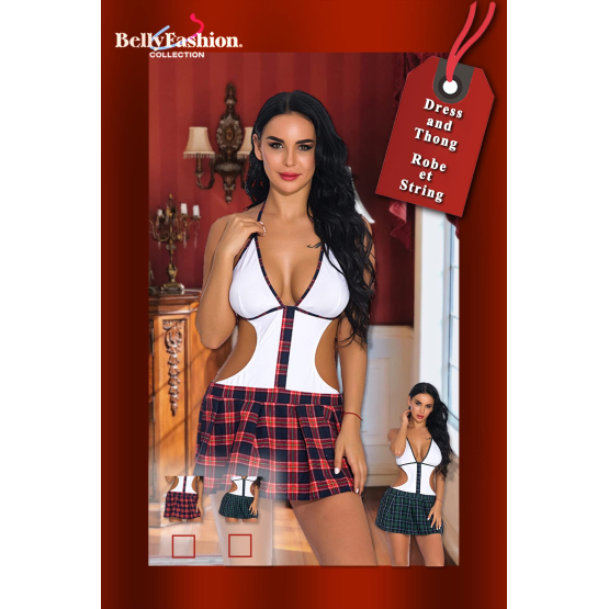 Costume écolière robe sexy motifs écossais