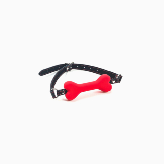 Bâillon boule os rouge silicone.