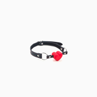 Bâillon boule coeur silicone