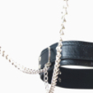 Collier laisse soumission Simili cuir rouge/ Noir pinces tétons