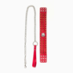 Collier laisse soumission Simili cuir Pics dorés