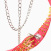 Collier laisse soumission Simili cuir Pics dorés