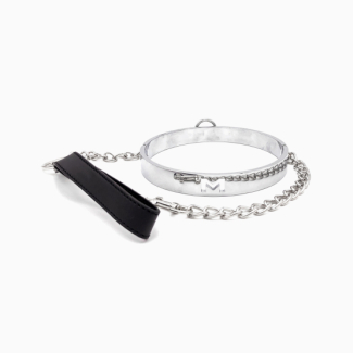Collier laisse de soumission métal