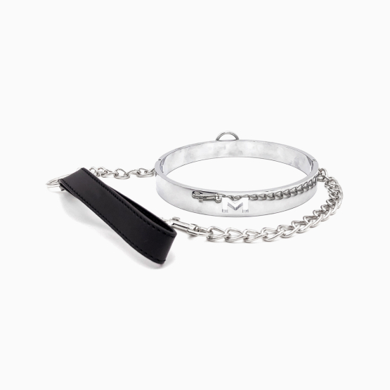 Collier laisse de soumission métal