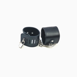 Menottes simili cuir cadenas mousquetons