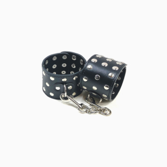 Menottes simili cuir à pression