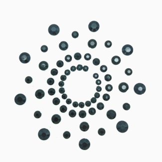Bijoux cache seins tétons perles noires adhésif Nipples