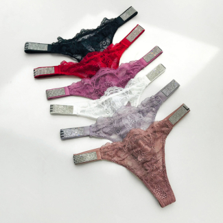 String dentelle et paillettes LOVE bande large