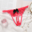 String ouvert broderie perles noeud papillon