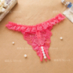 String ouvert dentelle perles papillon