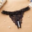 String ouvert dentelle perles papillon