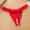 String ouvert dentelle perles papillon