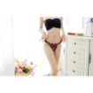 String ouvert dentelle fleur rose