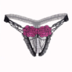 String ouvert dentelle fleur rose