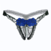String ouvert dentelle fleur rose