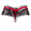 Porte-jarretelles dentelle avec perles & string ouvert