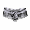 Porte-jarretelles dentelle avec perles & string ouvert