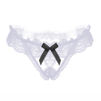 String ouvert dentelle perle petit noeud