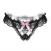 String ouvert dentelle perle petit noeud