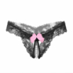 String ouvert dentelle perle petit noeud devant