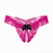 String ouvert dentelle perle petit noeud devant